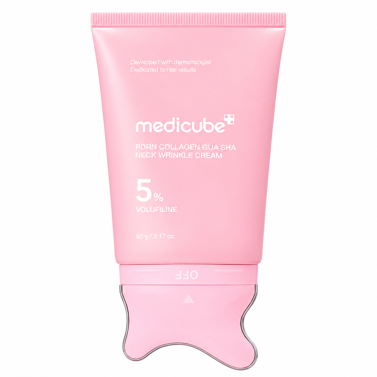 Medicube Neck Wrinkle Cream 90g with built-in Gua Sha applicator for neck firming – available in UAE