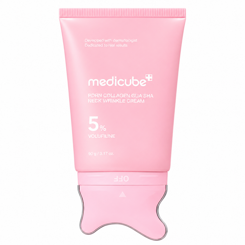 Medicube Neck Wrinkle Cream 90g with built-in Gua Sha applicator for neck firming – available in UAE