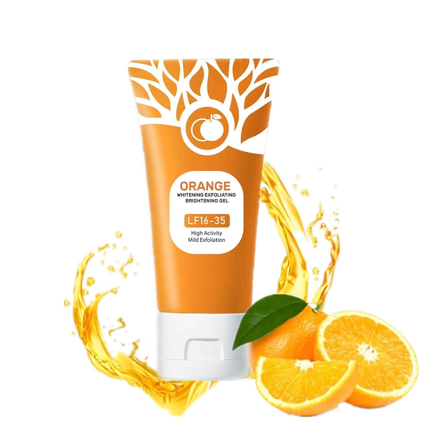 Orange Exfoliating Gel for Face & Body – Whitening & Brightening Exfoliating Gel Tube with Citrus-DIILMIR